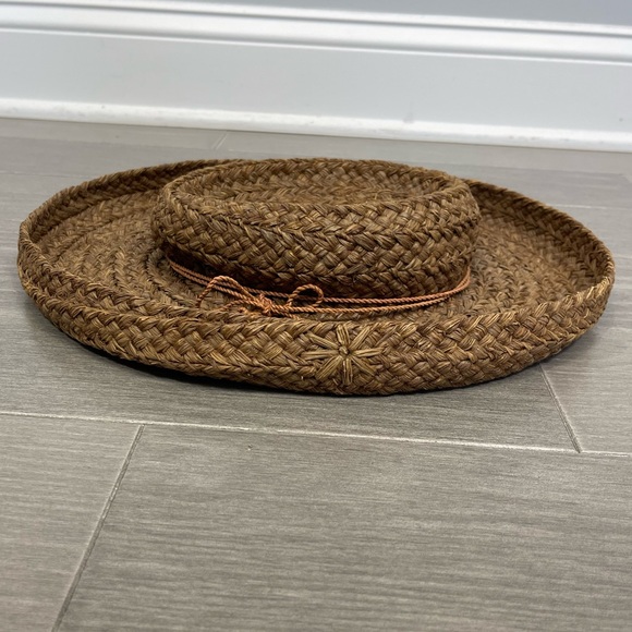 Helen Kaminski Straw Raffia Sun Hat Australia Natural Bohemian Boho Summer Beach - Picture 9 of 15